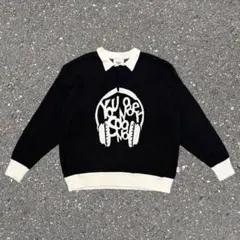 younger song ニットセーター ブラック Lサイズ 襟 短丈 y2kのサムネイル