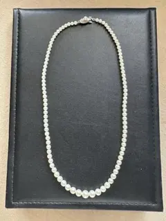美品 あこや本真珠 ホワイトパールネックレス silver留め具