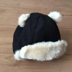 H &M黒い耳付き子供用帽子　6か月〜9か月