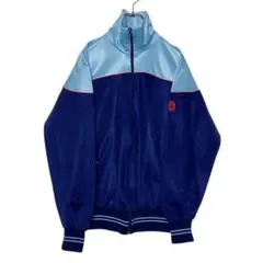 80s〜90sヴィンテージ デンマーク製 トラックジャケット 水色✕紺 M〜L