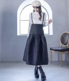 clear❤️新品未使用 サス付き2wayドット柄ジャカードマーメイドスカート