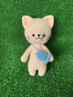 お魚ポシェットでお出かけ♪︎♪︎ 猫ちゃん あみぐるみ ピンクのサムネイル
