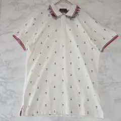 TKMURICE ポロシャツ 半袖 アンカー柄 チェック襟 M