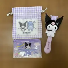 【新品】Sanrio クロミ ヘアブラシ ナイロン巾着袋 ビニールポーチセットのサムネイル