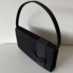 PETIT SOIR プチソワール 黒 リボン付 フォーマルバッグ 冠婚葬祭