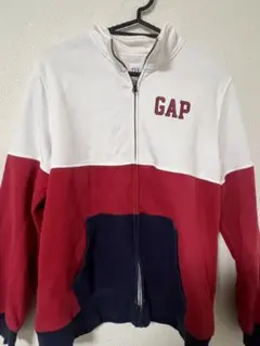 GAP ジップアップパーカー ホワイト/レッド/ネイビー