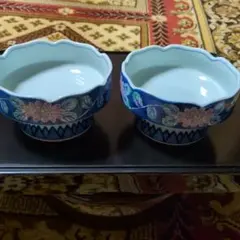 花柄 高台鉢 2個セットのサムネイル