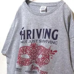 デルタ スライビングサマー カラハリ ロゴ Tシャツ グレー灰色L古着
