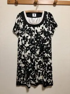 Bou Jeloud ブージュルード ワンピース チュニック 花柄 黒白 38