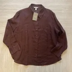 H&M リネンシャツ ブラウン XLサイズのサムネイル