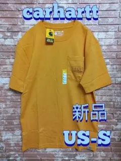 carhartt オレンジ ポケットTシャツ US-S 新品