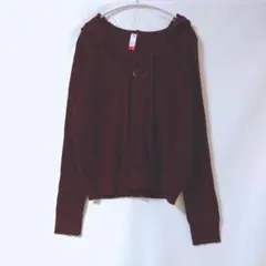 希少✨️　フード付きバーガンディニットセーター XXL　ラグラン