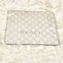 【極美品】GUCCI グッチ GGシマ レザー マウスパッド 本革クリーム箱付き