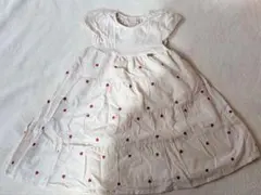 プティマイン ハート刺繍ティアードワンピース90