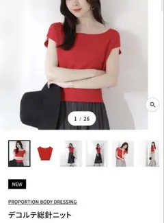 PROPORTION BODY DRESSING デコルテ総針ニット