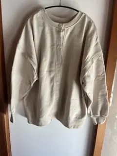 SUGAR SPOON ボタン付きオーバーサイズスウェット Fサイズ クリーム