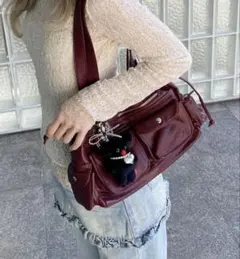 バッグ 肩掛け トートバッグ ワインレッド