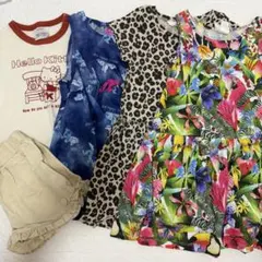 90cm 女の子服まとめ売り　ギャル　ヒョウ柄　迷彩　紫
