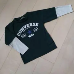 【古着】CONVERSE 長袖カットソー 130サイズ ダークグリーン