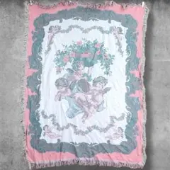 BPiJ アート ラグ ビンテージ 古着 天使 エンジェル 花柄 タペストリー