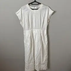 LEILIAN コットンリネン　オフホワイト シャツ　ワンピース　大きいサイズ