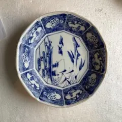 青い風景画の八角形皿 香港 アンティーク - メルカリ