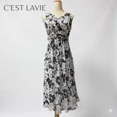 日本製【美品】セラビ 花柄 ノースリーブ ワンピース 9 C'EST LAVIE