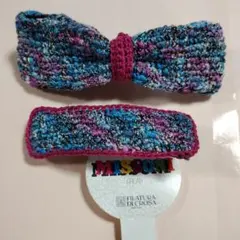 ミッソーニ　バレッタ　2個セット　青系ラメ入り