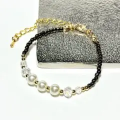 パールビーズブレスレット ブラウン
