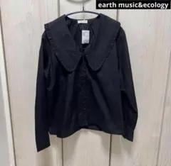 新品タグ付き　earth music&ecology ブラック　フリー　ブラウス