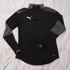 PUMA ジッパー付きハイネックジャージ S ブラック/グレー
