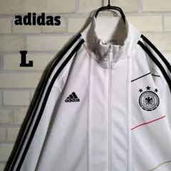 アディダス★ドイツ代表 刺繍ロゴ スリーライン トラックジャケット 白 L