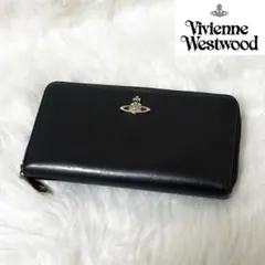 【極美品】ヴィヴィアンウエストウッド レザー 長財布 オーブ ブラック 黒 ロゴ