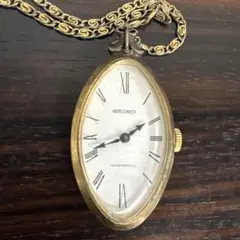 SEIKO 手巻き時計 オーバル型 ゴールド動作確認無し。