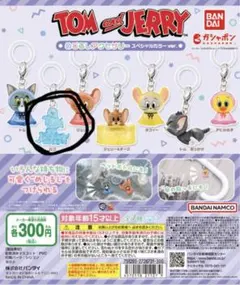 トムとジェリー　ガチャガチャ　めじるしアクセサリー　ロゴ