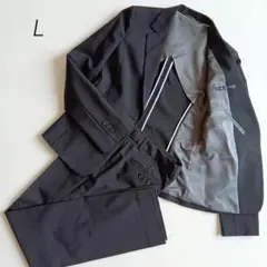 【美品】グリーンレーベルリラクシング スーツ セットアップ 背抜き 黒 40 L