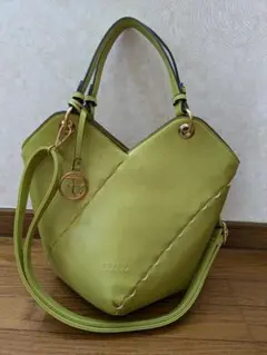 【美品】FIRANO 2way 黄緑トートバッグ