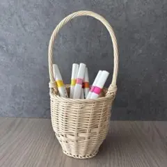 ラタン製かご　持ち手付き