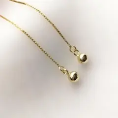 シルバー925純銀アメリカンチェーンロングピアス　9cm 金属アレルギー対応