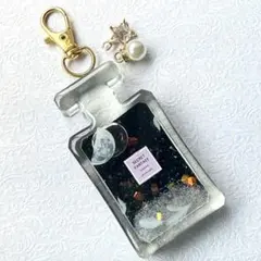 No.480 香水瓶 ブラック シャカシャカキーホルダー シェイカー レジンのサムネイル