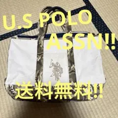 U.S POLO ASSN 迷彩柄キャンバストートバッグ