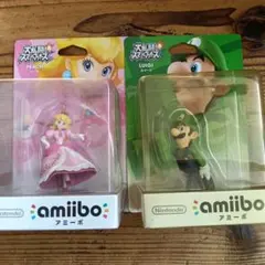 【未使用品に近い】任天堂　amiibo　ピーチ姫、ルイージ　２個