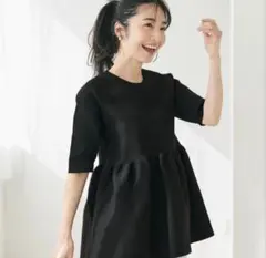 coca コカ　スポンディッシュニットペプラムトップス