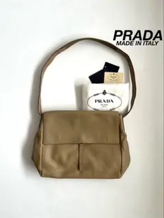 PRADA LOGO LEATHER ONE SHOULDER BAGのサムネイル