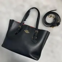美品　現行　コーチ　ショルダーバッグ　2way　モリー トート 25　黒　レザー