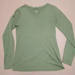 THE NORTH FACEノースフェイス ウール混 Vネック ロングT女性用L