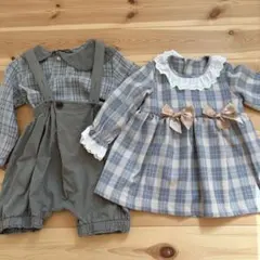 mikistory チェック柄ワンピース　セットアップ　セレモニー