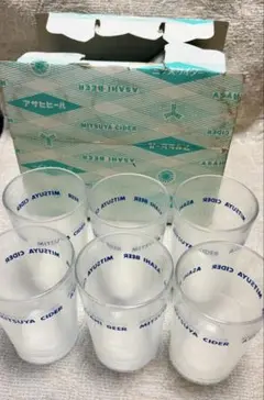 [희귀] 아사히 브루어리스 미츠야 사이더 글래스 쇼와 레트로 컵 비매품 레어