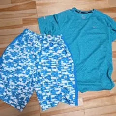 2枚セットNIKEメンズ トレーニングウェア（TシャツL & パンツM）