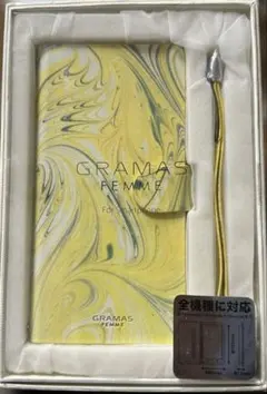 GRAMAS FEMME 手帳型ケース イエロー・マーブル　✨新品・未使用品のサムネイル